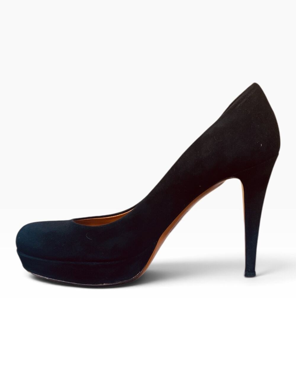 Gucci Charlotte Black Suede Round Toe Platform Stiletto Pumps IT 36 US 5.5 Heels